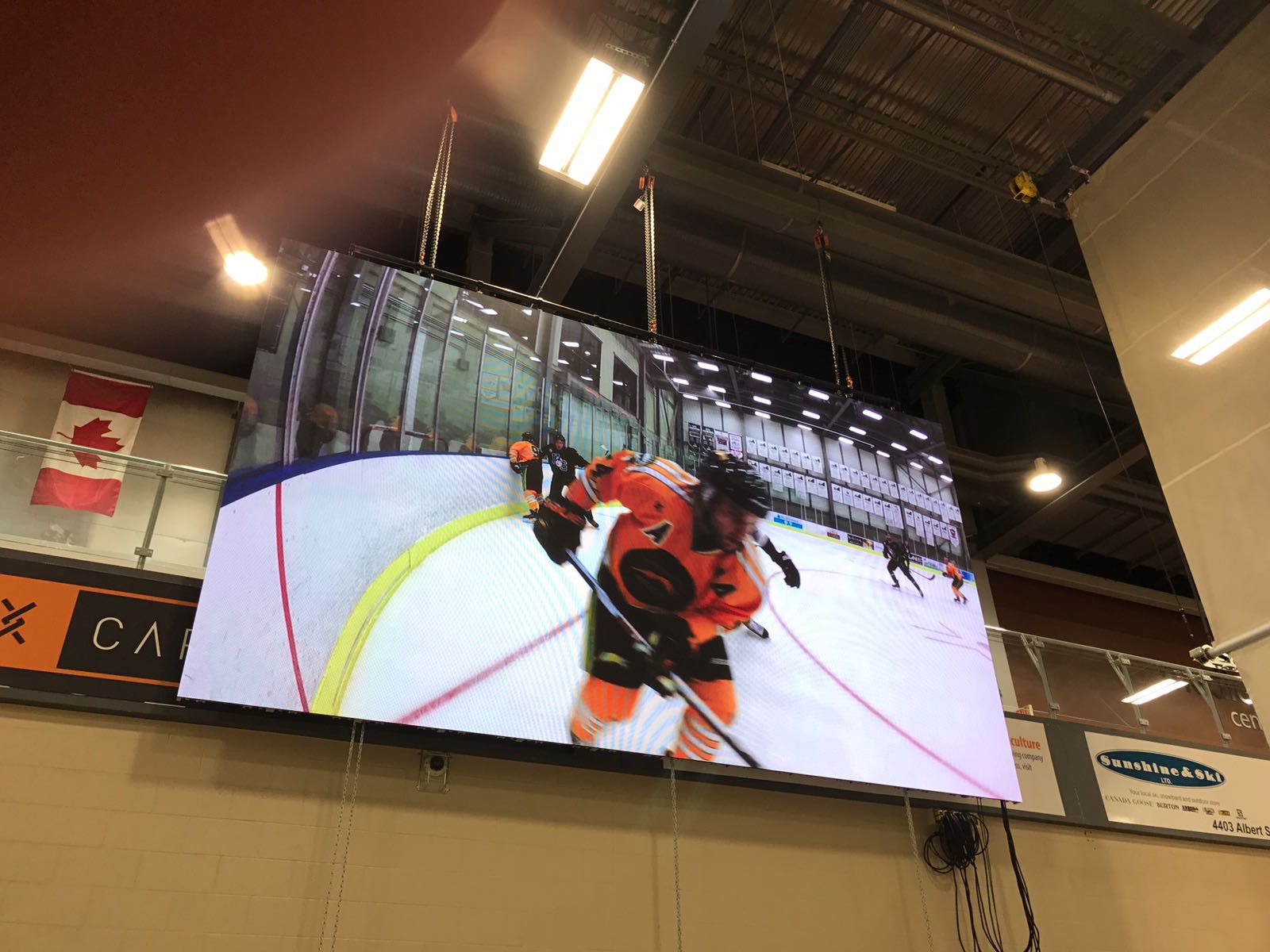 P4.81 Indoor LED Screen Hanging Installation for Sports Center in Canada 2016